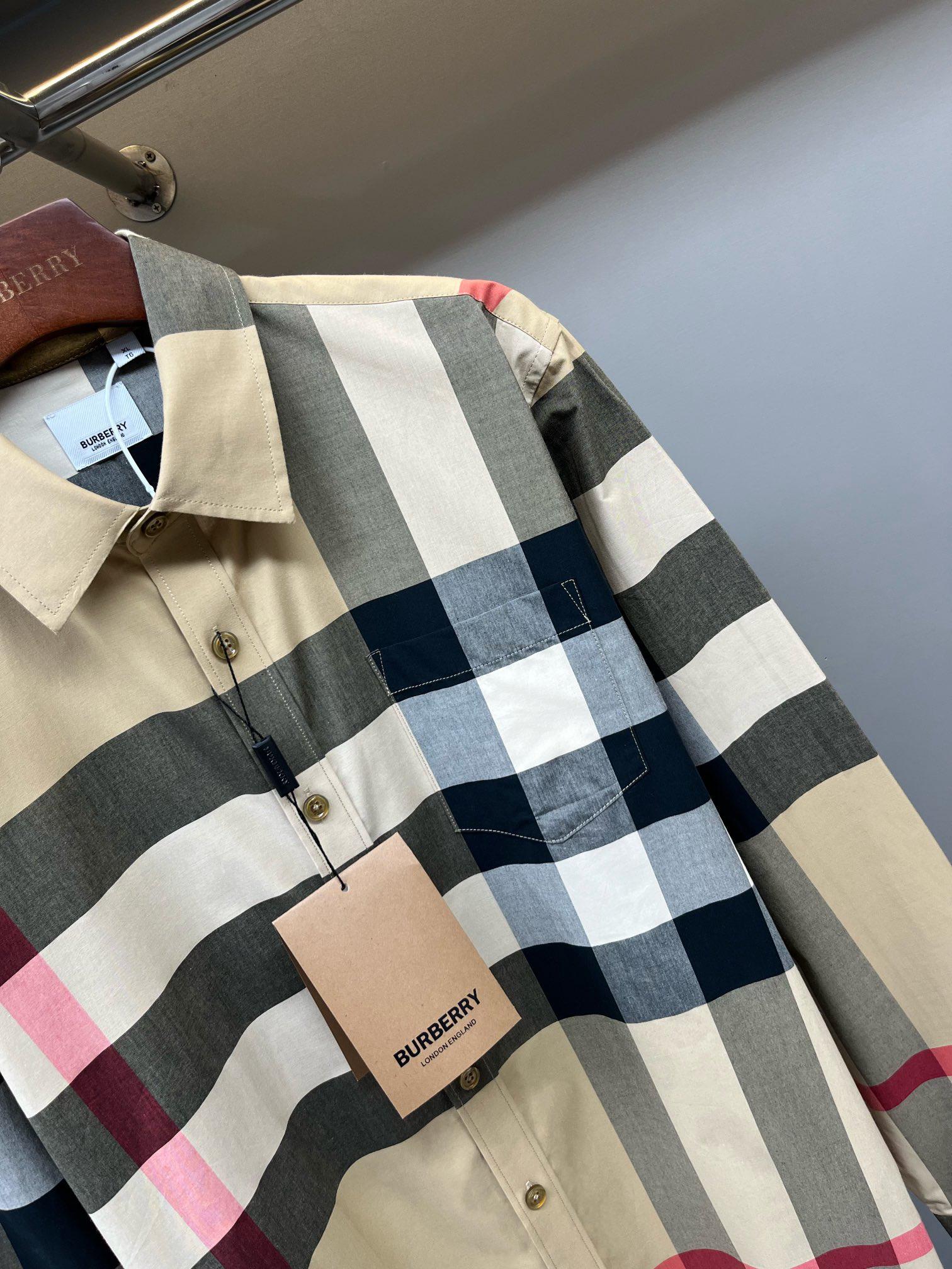 Рубашка Burberry Checked Dark And Red Lines Print "Brown" фото № 3