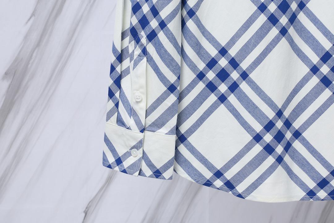 Рубашка Burberry Print Allsides Diagonal Lines Rombes "Blue" фото № 6