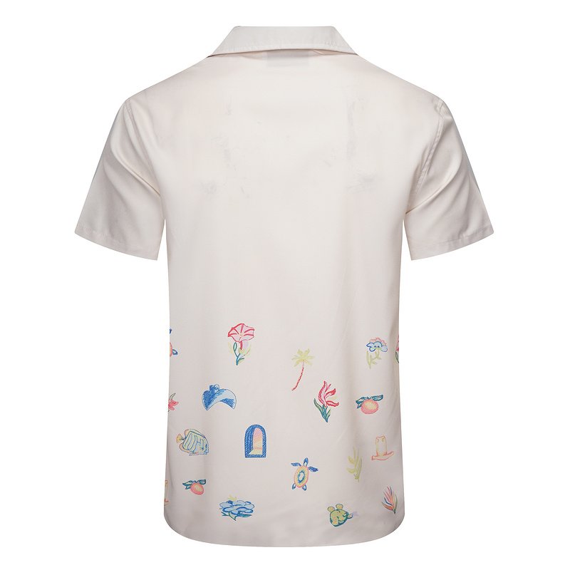 Рубашка Casablanca Marine Life Print And Front Pocket With Inscription "Beige" фото № 2