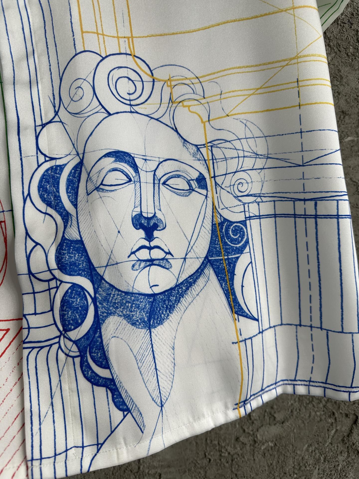 Рубашка Casablanca Blue Face Big Vase "White" фото № 6