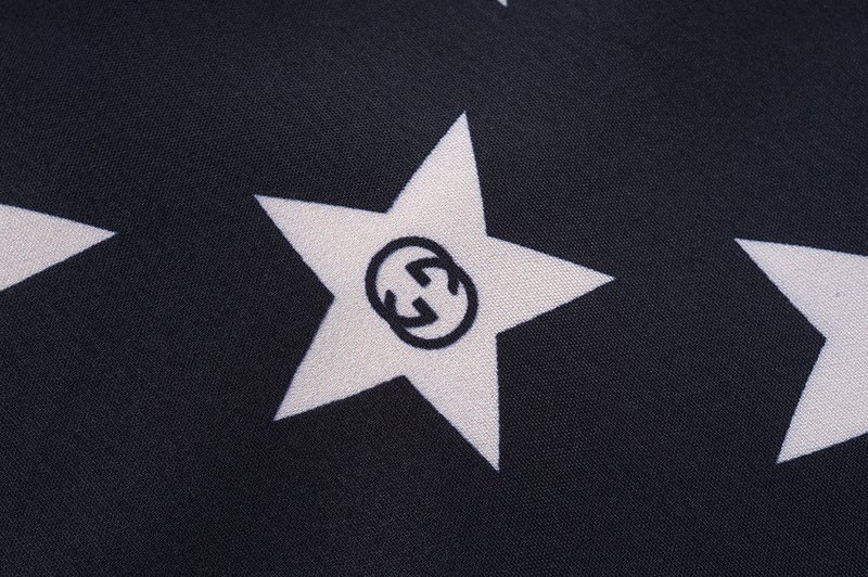 Футболка Gucci Stars Turn-down Collar «Black» фото № 4