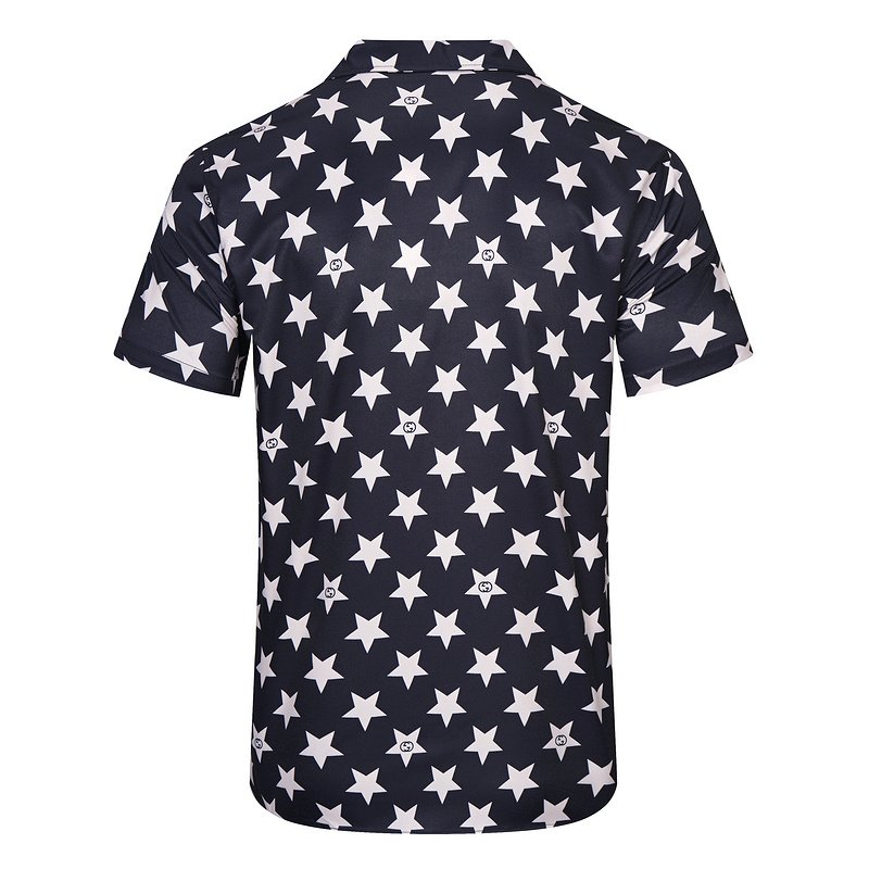 Футболка Gucci Stars Turn-down Collar «Black» фото № 2