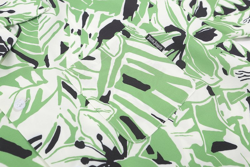 Рубашка Palm Angels With Lily Design "Green" фото № 9