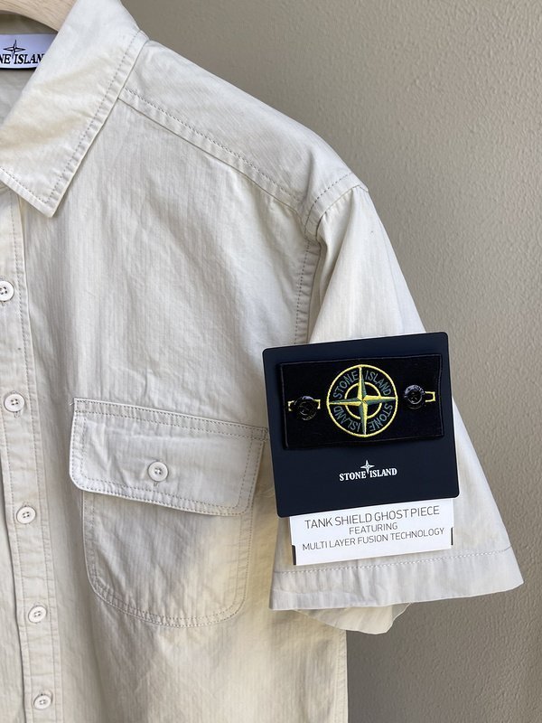 Рубашка Stone Island With Brand Instructions "Cream" фото № 3