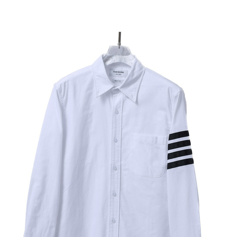 Рубашка Thom Browne With Stripes On The Sleeve "White" фото № 5