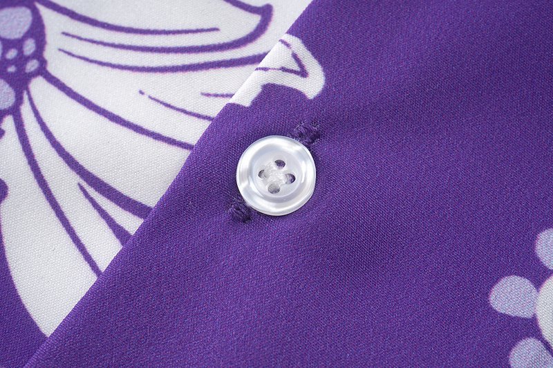 Рубашка Valentino Short Sleeves White Flower Buds "Purple" фото № 4