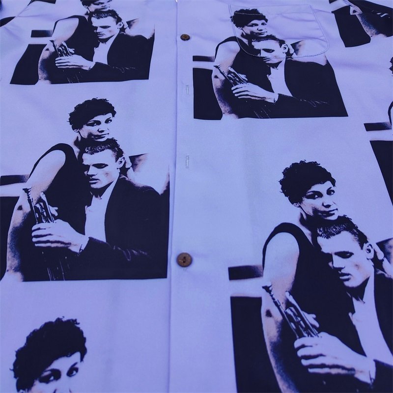 Рубашка Wacko Maria Print Men And Women "Blue/Violet" фото № 2