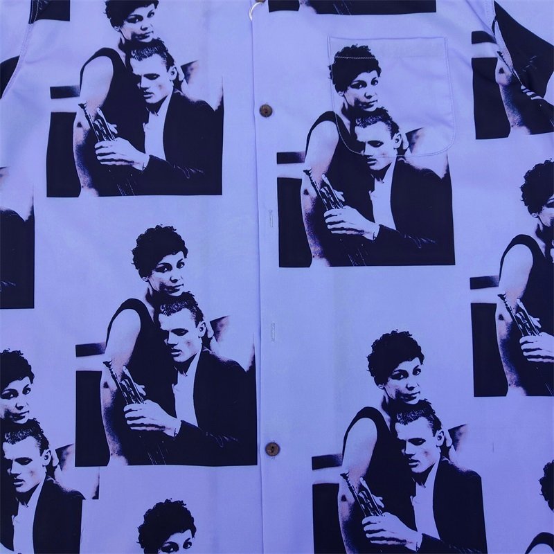 Рубашка Wacko Maria Print Men And Women "Blue/Violet" фото № 3