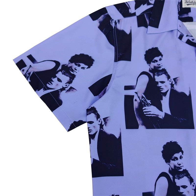 Рубашка Wacko Maria Print Men And Women "Blue/Violet" фото № 5