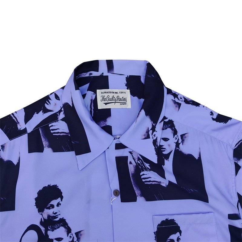 Рубашка Wacko Maria Print Men And Women "Blue/Violet" фото № 8