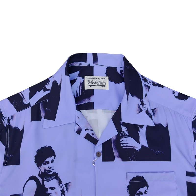 Рубашка Wacko Maria Print Men And Women "Blue/Violet" фото № 7