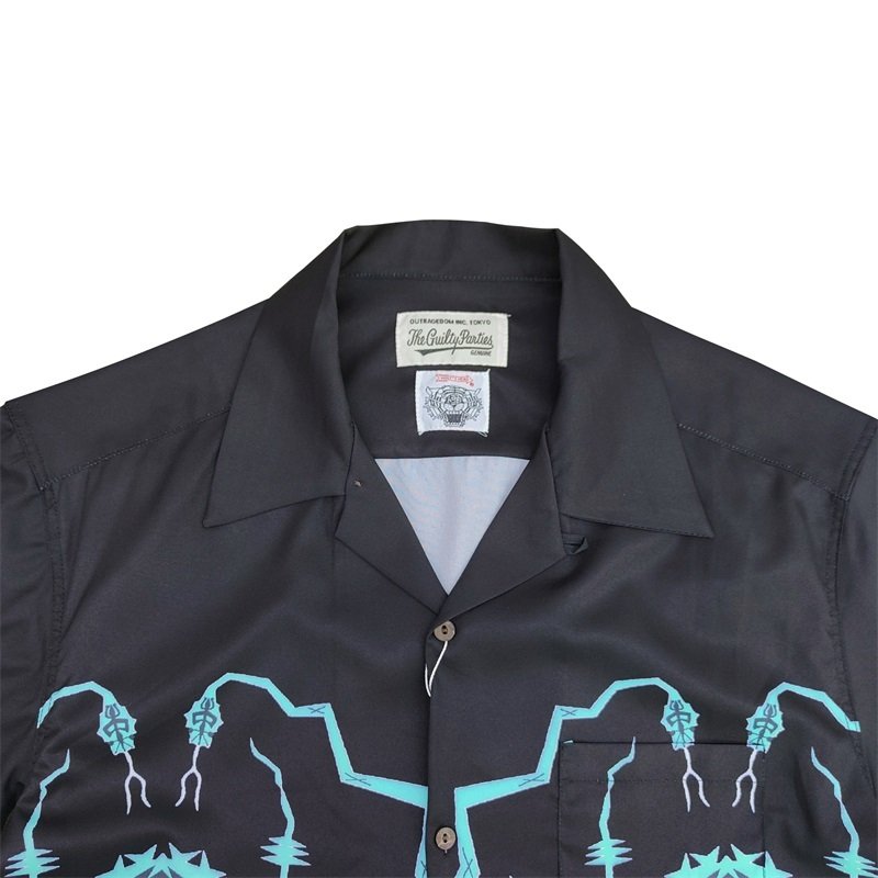 Рубашка Wacko Maria With Spider Print "Black/Green" фото № 3