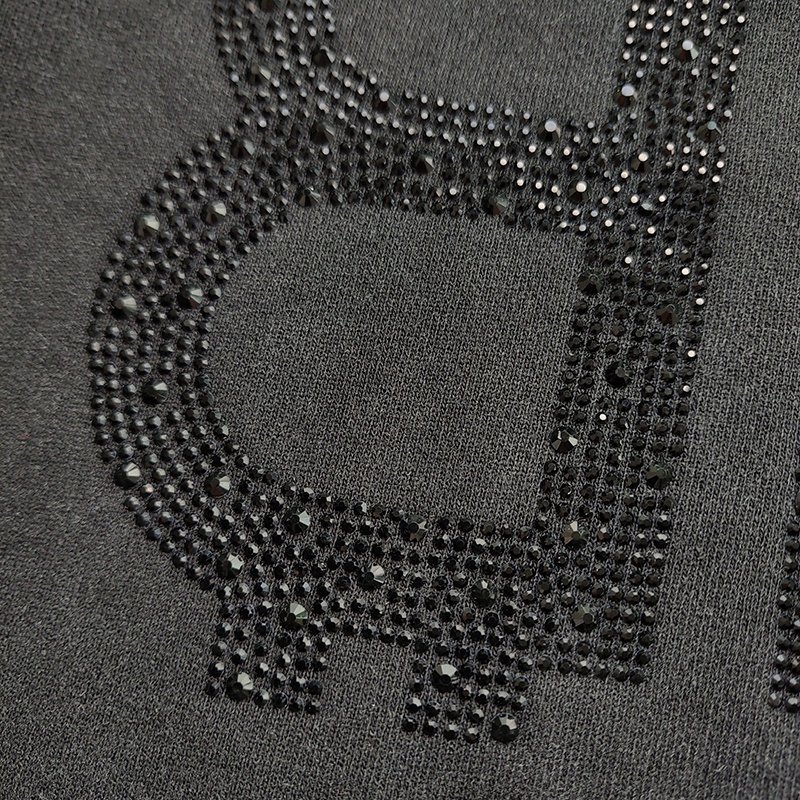 Шорты Balenciaga With Beautiful Logo Made Of Rhinestones "Black" фото № 4