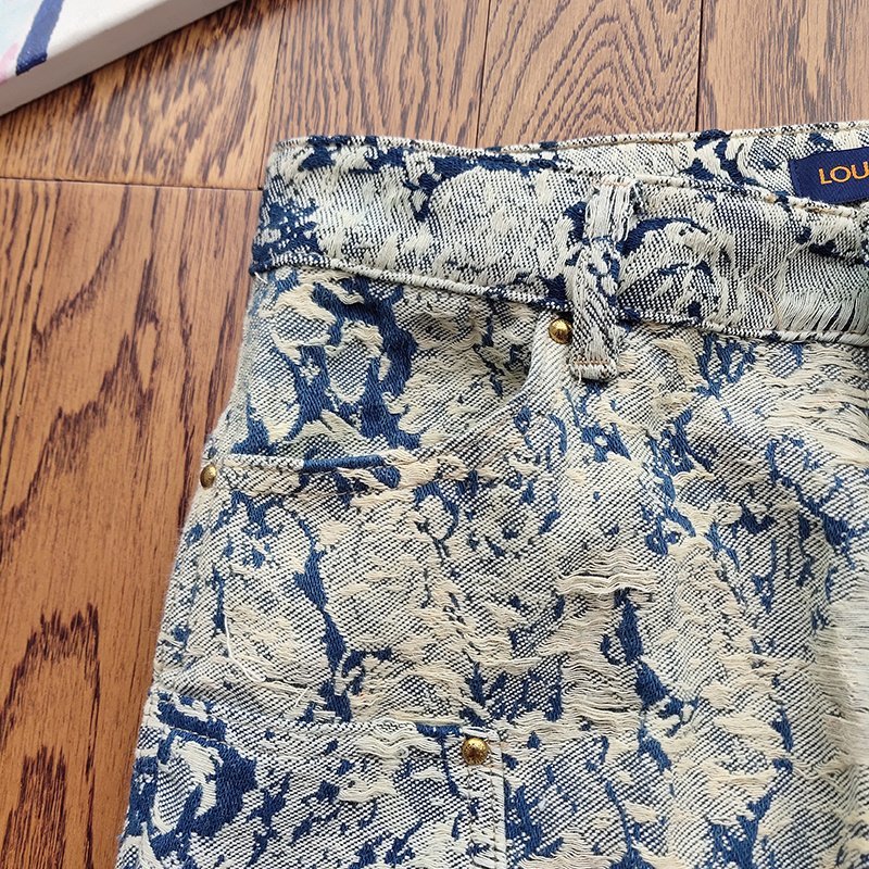 Шорты Louis Vuitton Jeans With Patch "Blue/White" фото № 9