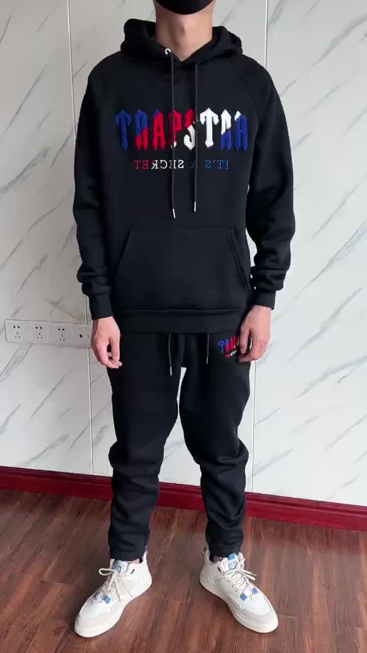 Худи Trapstar Embroidered Logo With Three Color Background Above Inscription "Black" фото № 9