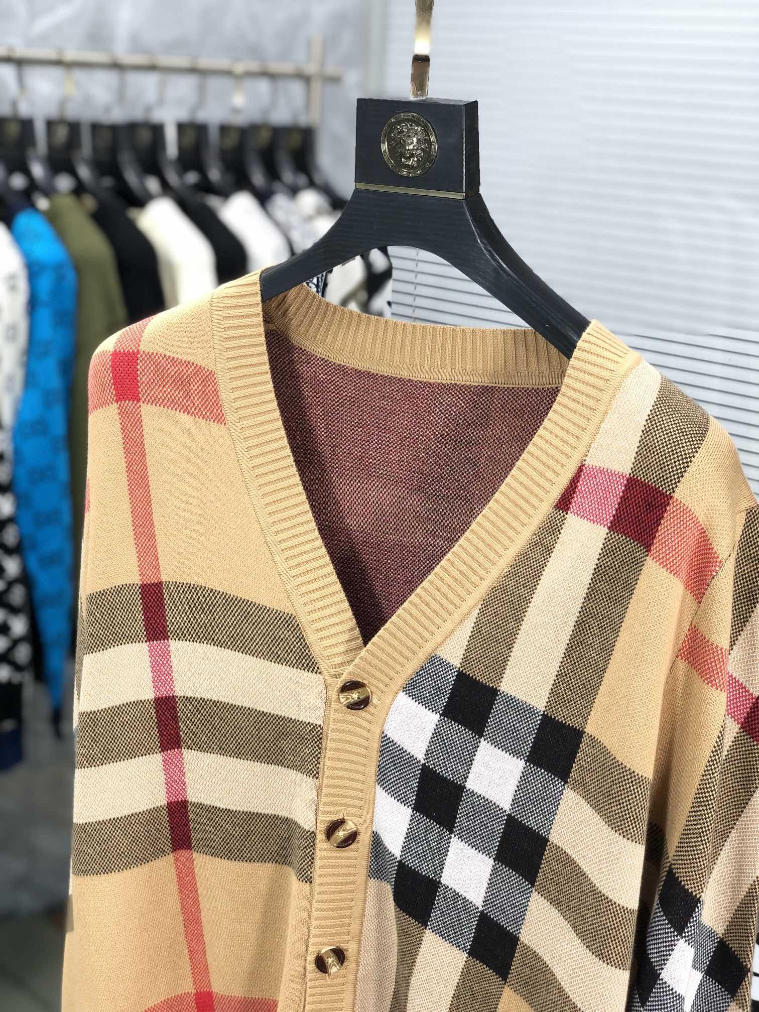 Кардиган Burberry Checked Allsides Print Colorful Lines "Brown" фото № 6