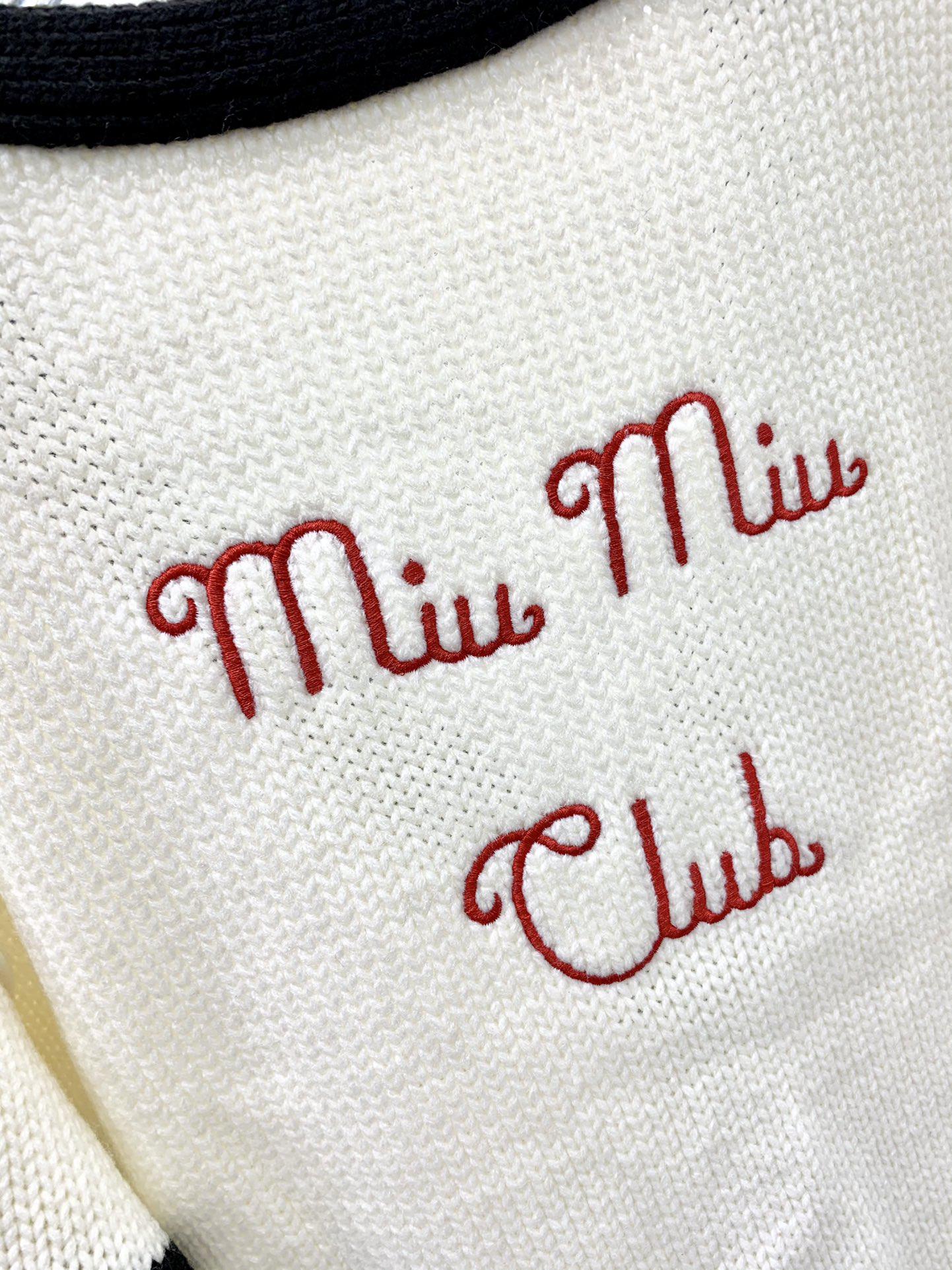 Кардиган Miu Miu Frontside Black Big Letter M Miu Miu Club "White" фото № 5