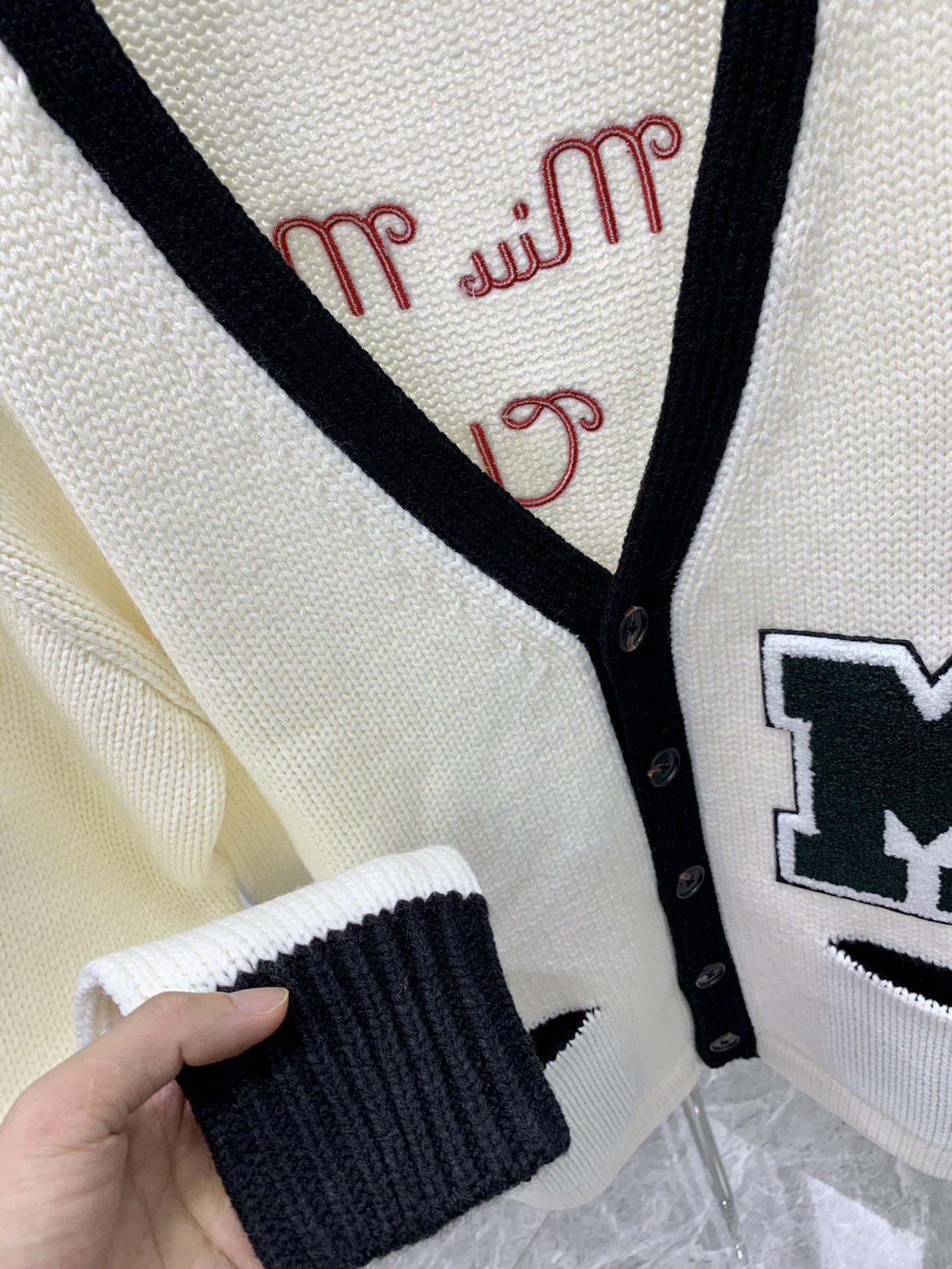 Кардиган Miu Miu Frontside Black Big Letter M Miu Miu Club "White" фото № 4