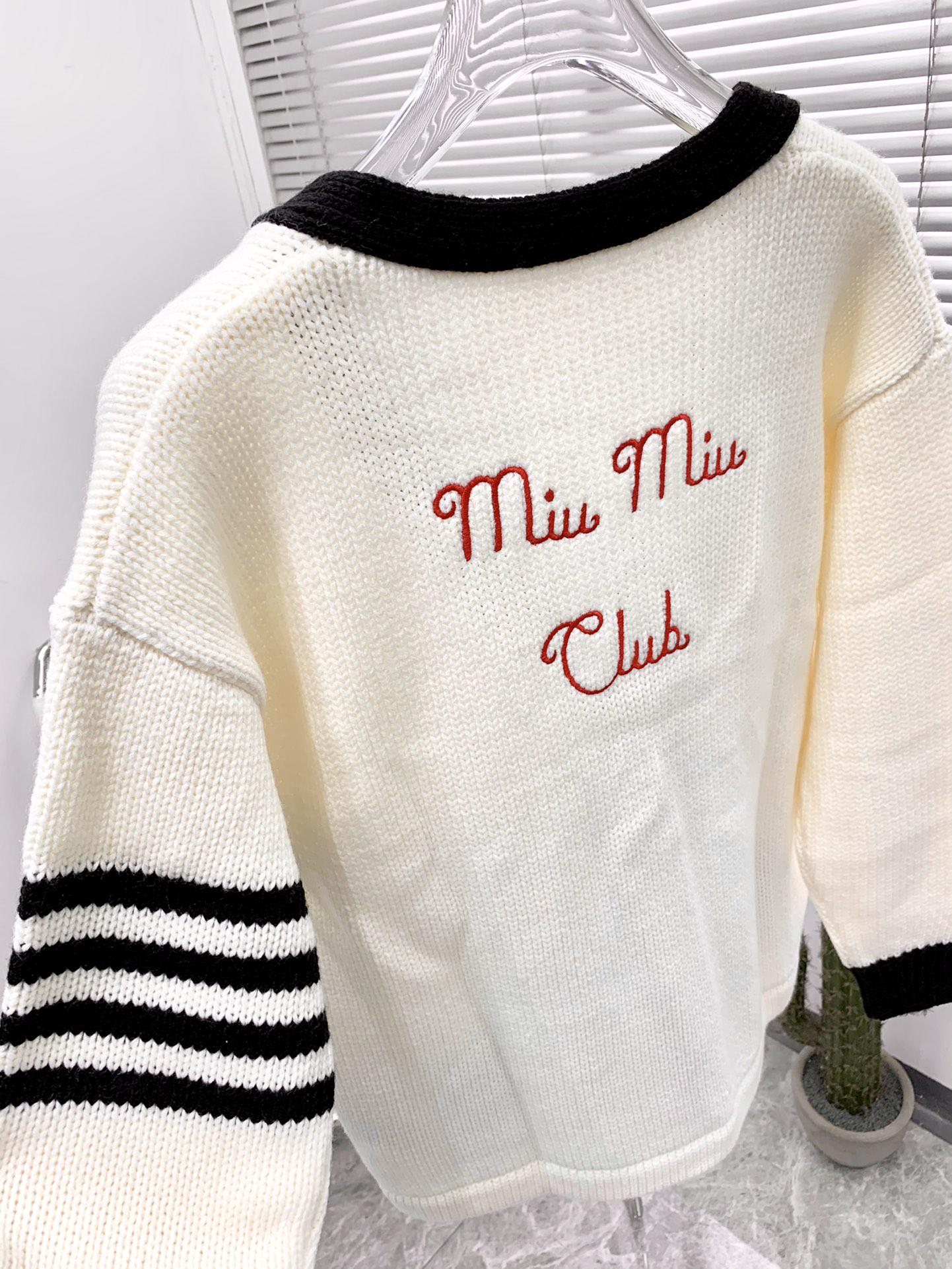 Кардиган Miu Miu Frontside Black Big Letter M Miu Miu Club "White" фото № 3