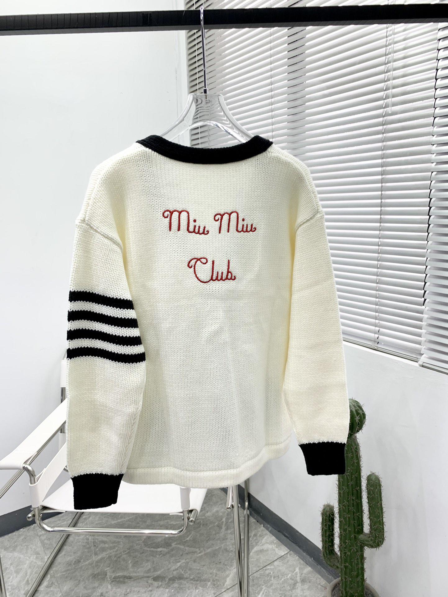 Кардиган Miu Miu Frontside Black Big Letter M Miu Miu Club "White" фото № 2