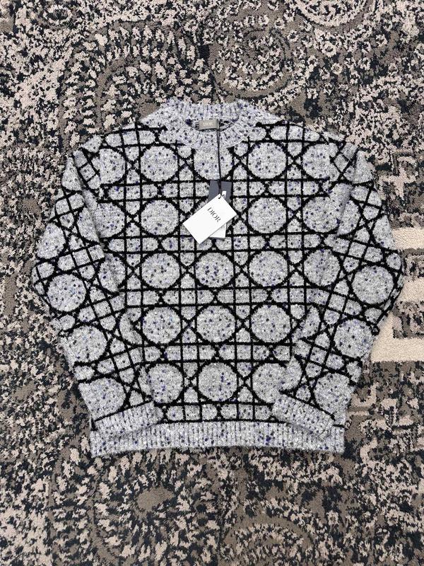 Свитшот Christian Dior Print Black Circles "Gray" фото № 2