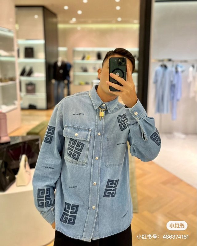 Худи Givenchy Denim Button "Blue" фото № 7