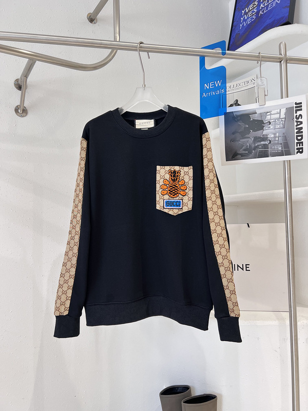 Свитшот Gucci Brand Style On The Sleeve "Black" фото № 4