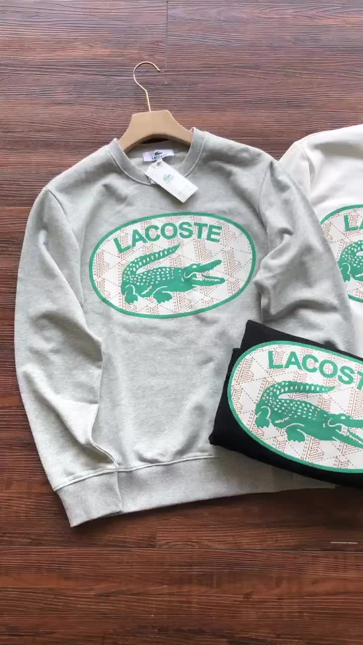 Свитшот Lacoste Big Crocodile And Logo Lettering In Oval "Gray" фото № 4
