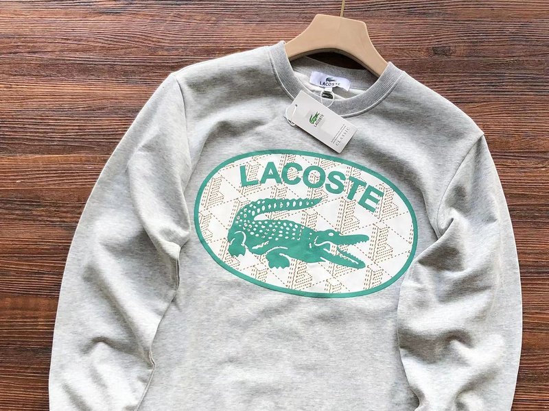Свитшот Lacoste Big Crocodile And Logo Lettering In Oval "Gray" фото № 2
