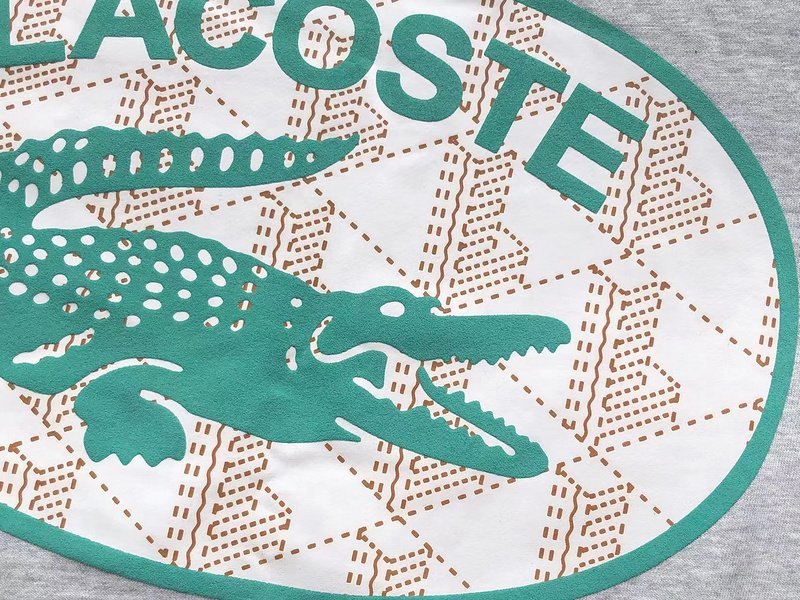 Свитшот Lacoste Big Crocodile And Logo Lettering In Oval "Gray" фото № 8