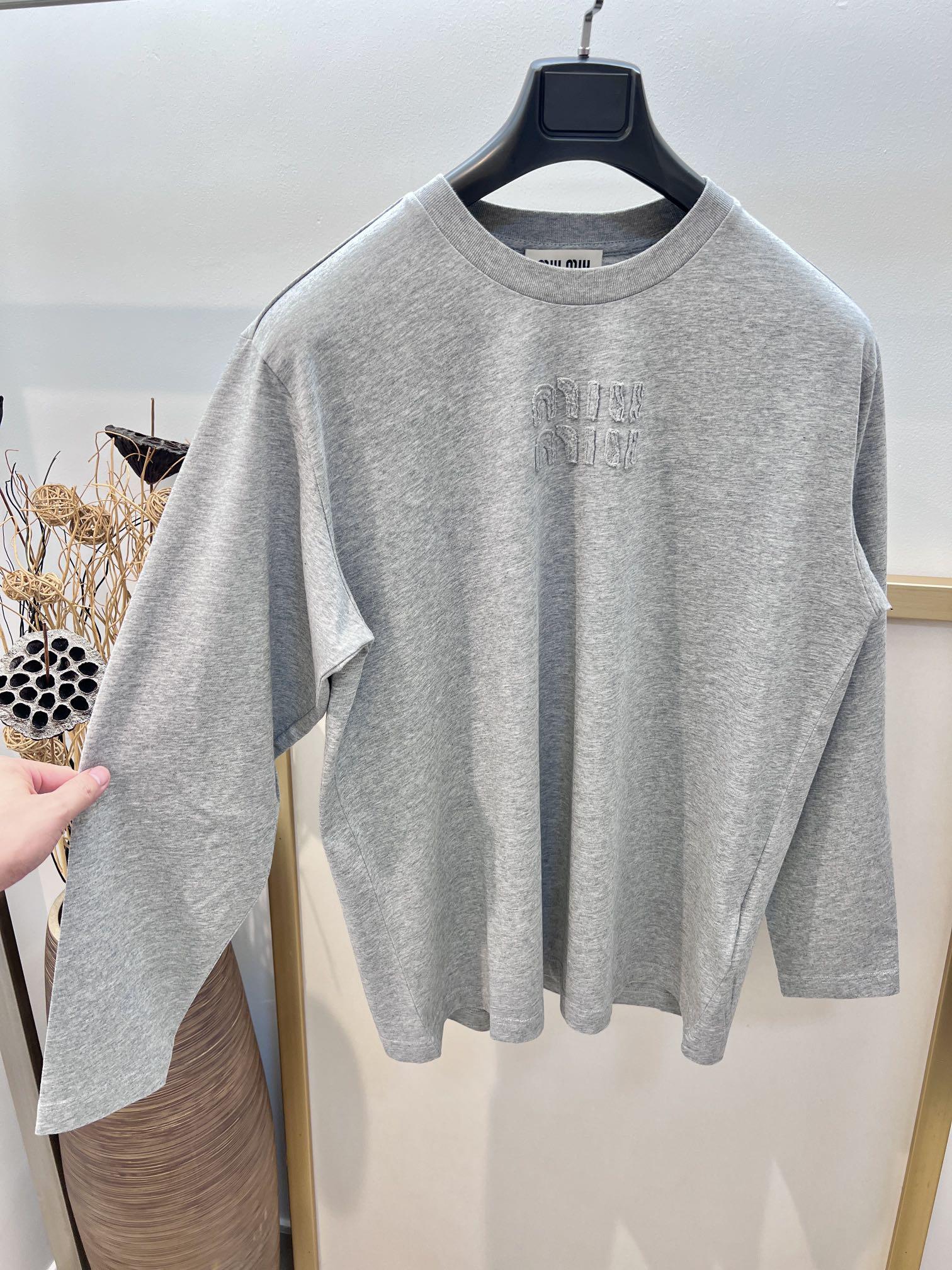 Свитшот Miu Miu Frontside Upside Clear Logo Miu Miu "Gray" фото № 2