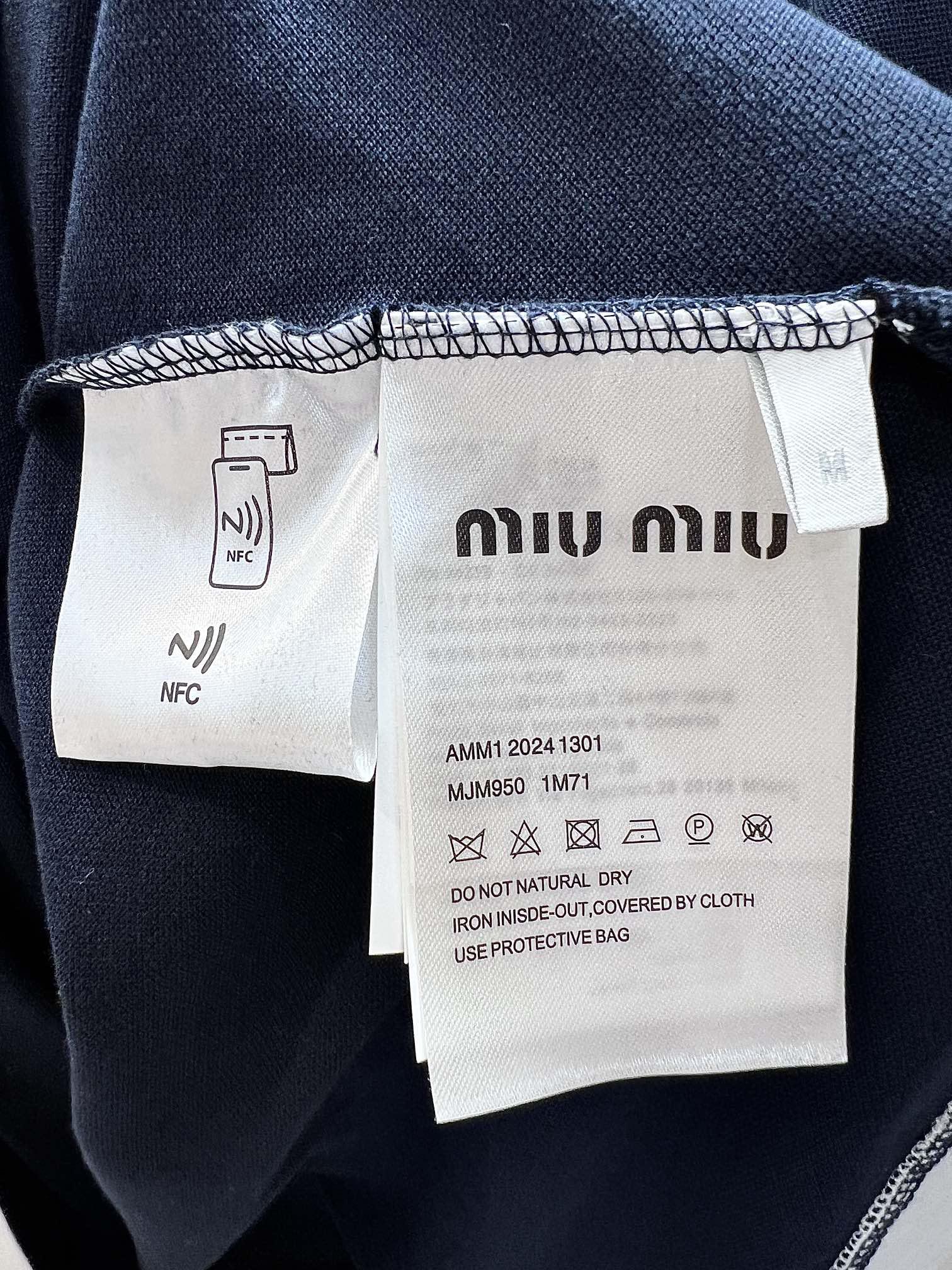 Свитшот Miu Miu Frontside White Small Logo Miu Miu "Blue" фото № 3