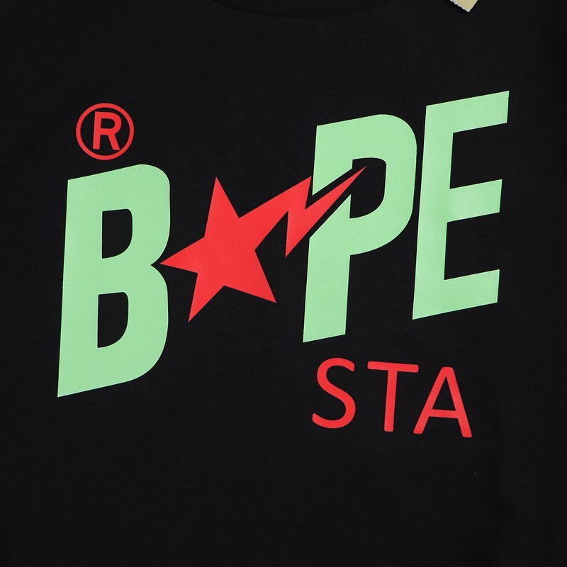 Футболка A Bathing Ape Star Lightning "Black" фото № 3
