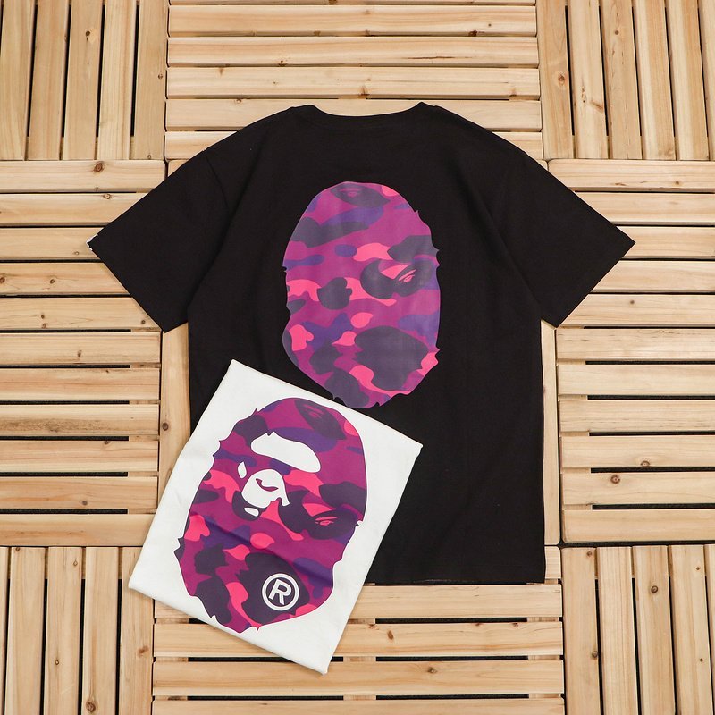 Футболка A Bathing Ape Violet Camouflage Monkey Had "Black" фото № 2
