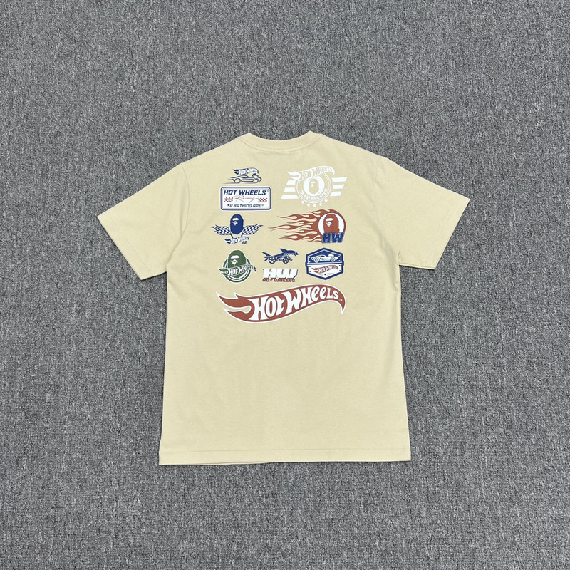 Футболка A Bathing Ape Inscription Hot Wheels "Beige" фото № 3