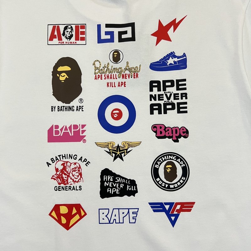 Футболка A Bathing Ape For Human "White" фото № 6
