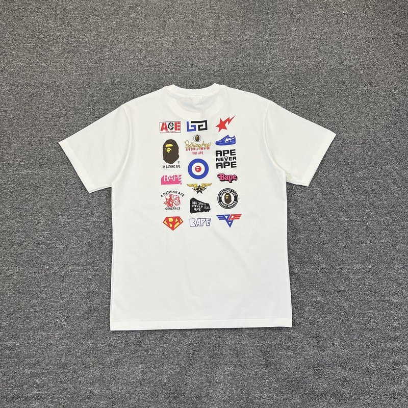 Футболка A Bathing Ape For Human "White" фото № 7