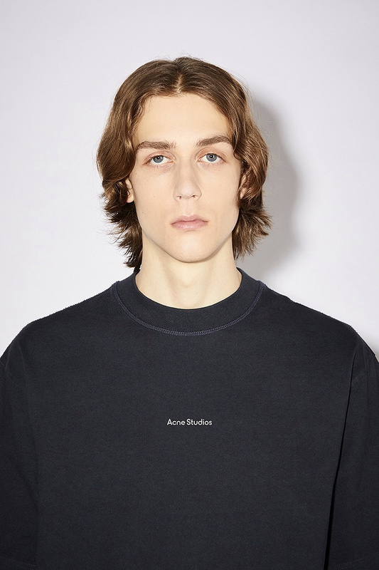 Футболка Acne Studios Short Sleeve Logo Text AS "Black" фото № 2