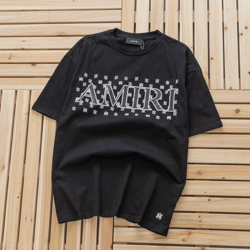 Футболка Amiri With Text Logo-Patch "Black" фото № 2