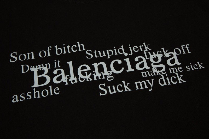Футболка Balenciaga With Abusive Text "Black" фото № 5