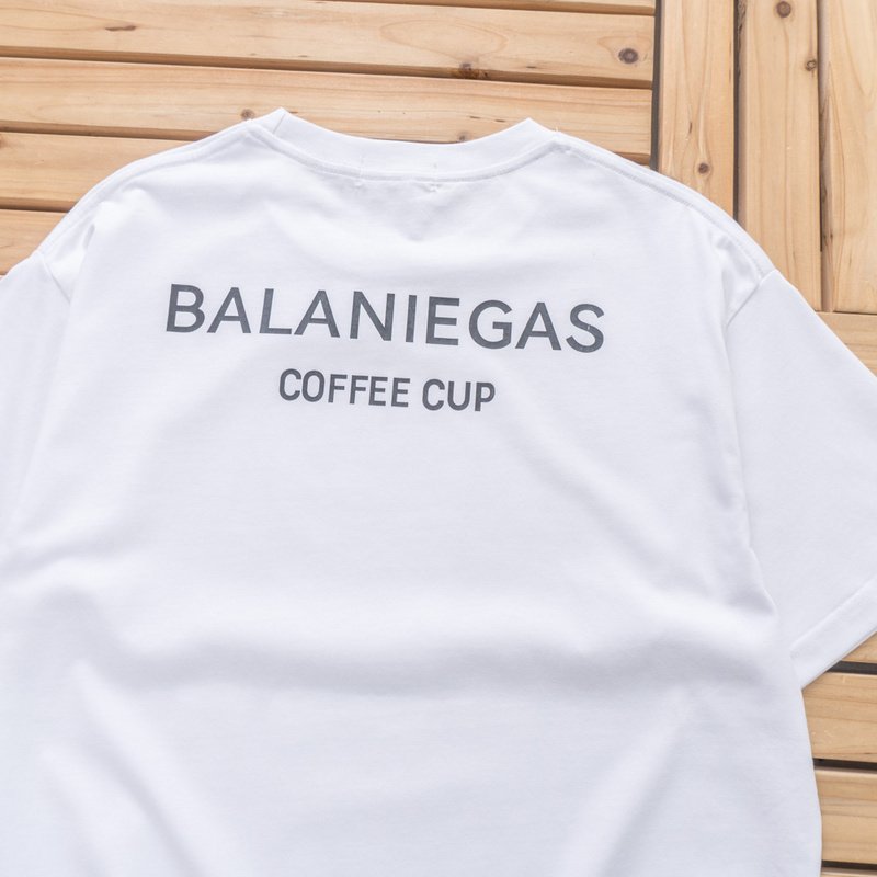 Футболка Balenciaga Coffee Cup "White" фото № 8