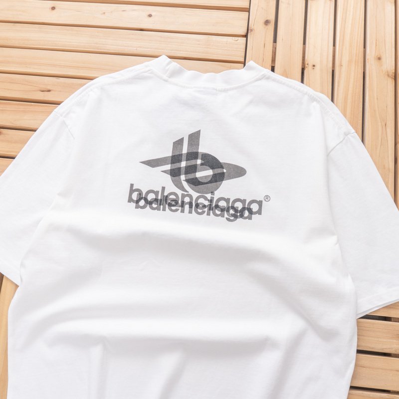 Футболка Balenciaga Front Logo With Shadow "White" фото № 6