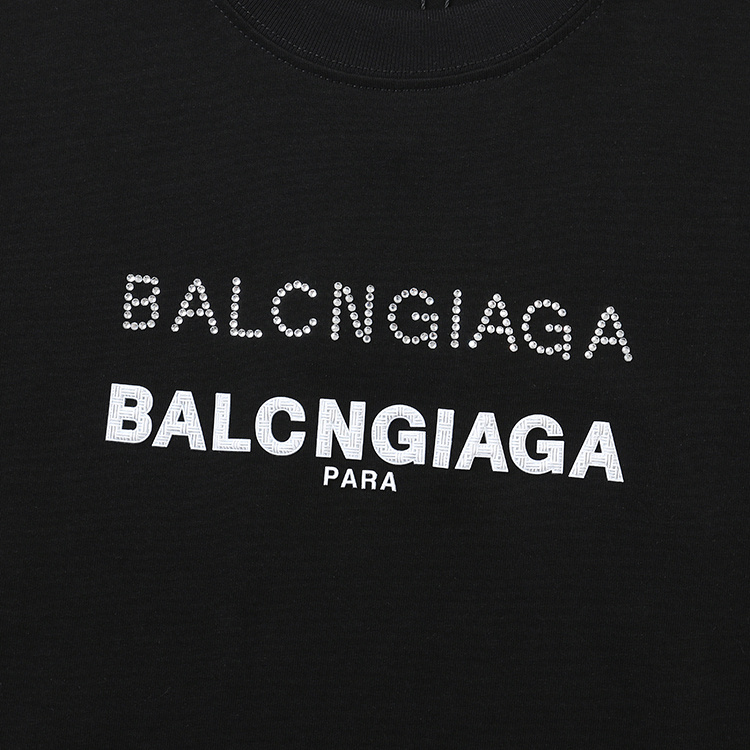 Футболка Balenciaga With Rhinestones "Black" фото № 6