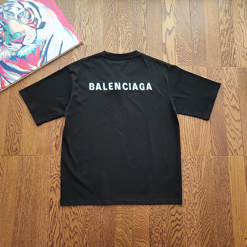 Футболка Balenciaga With A Small Brand Name "Black" фото № 8