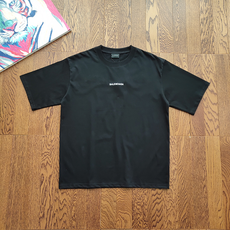 Футболка Balenciaga With A Small Brand Name "Black" фото № 2