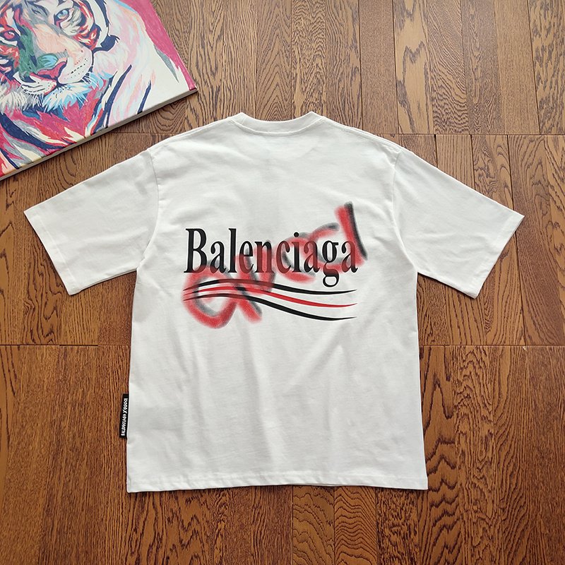 Футболка Balenciaga X Gucci With A Print From Two Brands "White" фото № 2