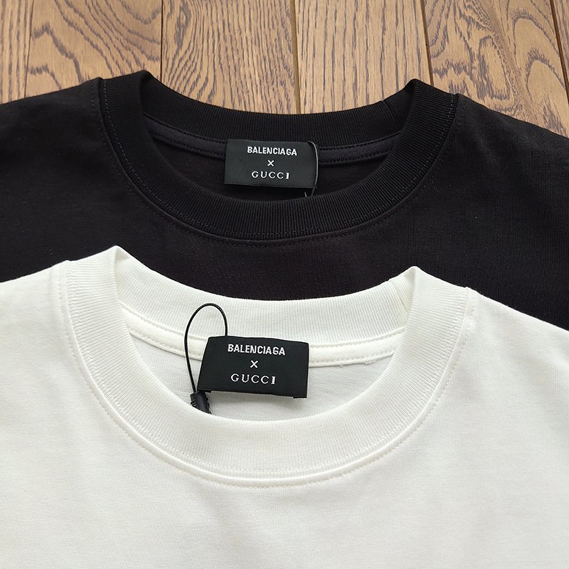 Футболка Balenciaga X Gucci With A Print From Two Brands "White" фото № 5