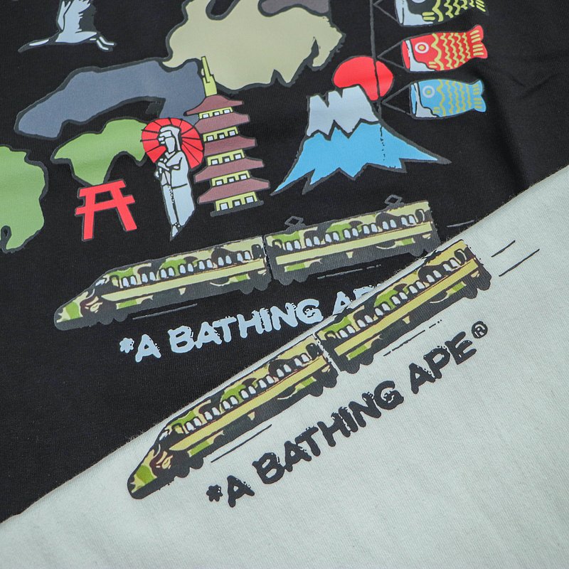 Футболка Bape Front Painted Images In The Middle "White" фото № 4