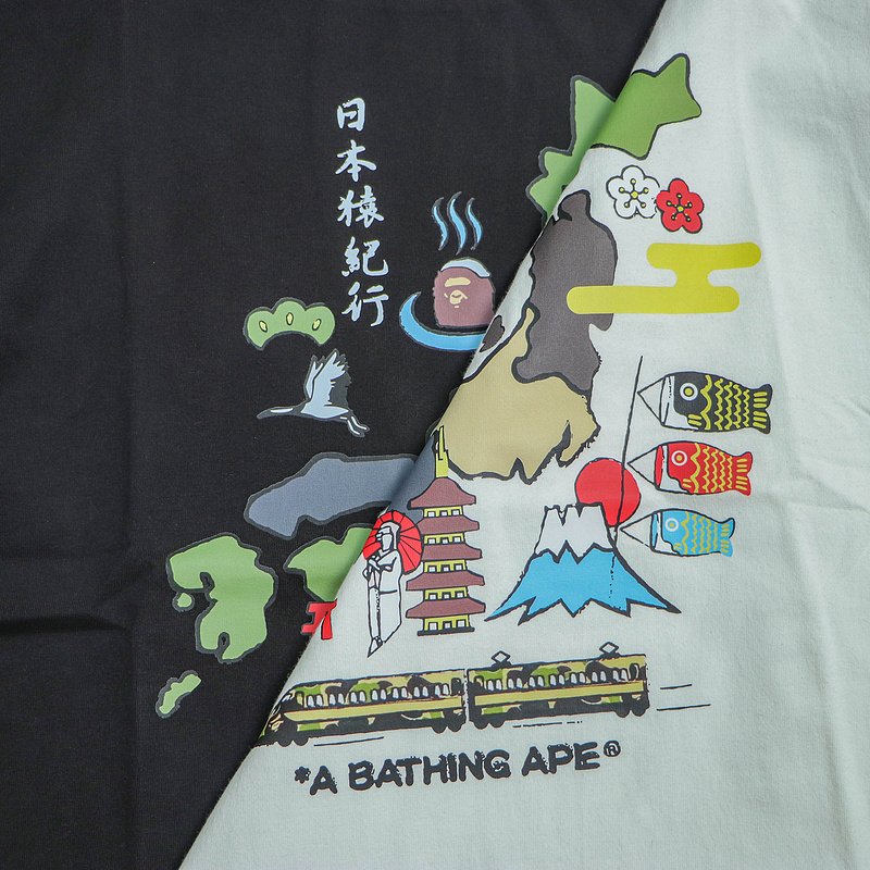 Футболка Bape Front Painted Images In The Middle "White" фото № 5