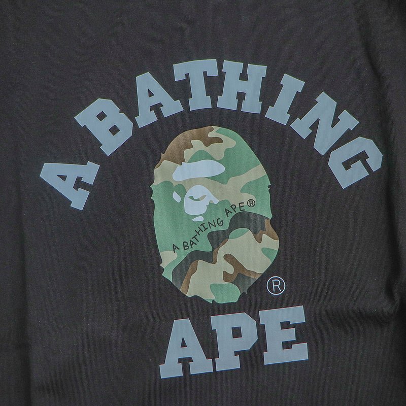 Футболка Bape Oval In Military Style Front Print "Black" фото № 3